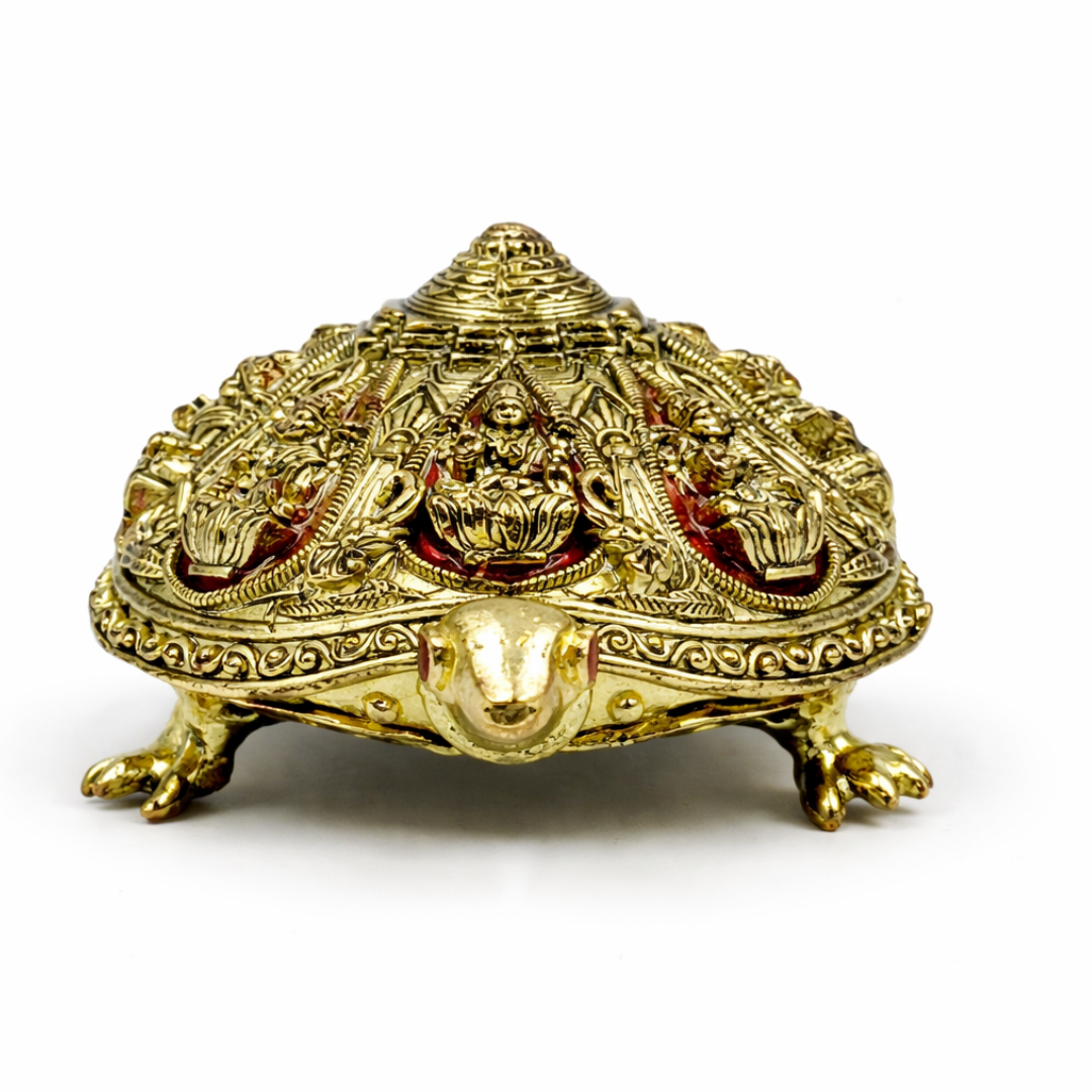 Small Brass Kachua for Good Luck | 2 Inch | वास्तु उपाय | Meenakari |