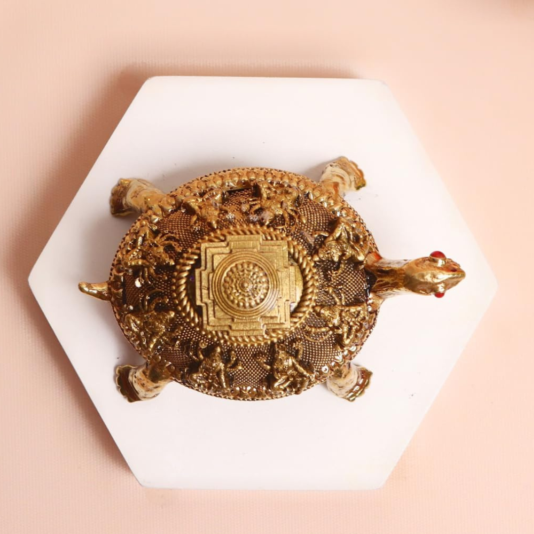Shri Yantra On Tortoise | 2.5 Inch | वास्तु उपाय | Ashtalakshmi Kurma | Turtle | Feng Shui | Showpiece for Prosperity |