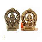 Brass Lakshmi Ganesh Idol - 3.5 Inch