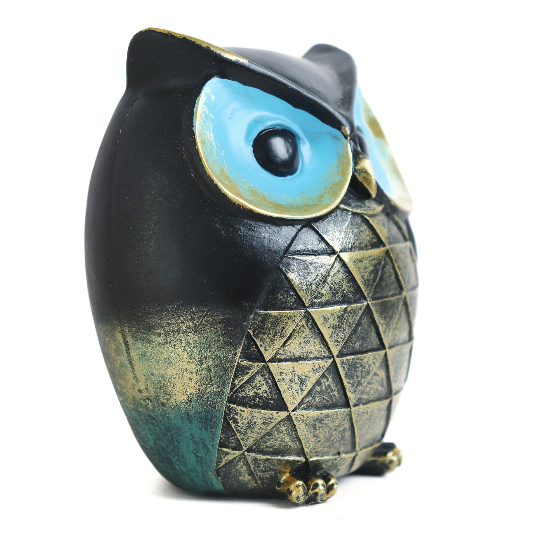 Premuim Black Owl Statue for Good Luck | 4.5 Inch | Figurine |