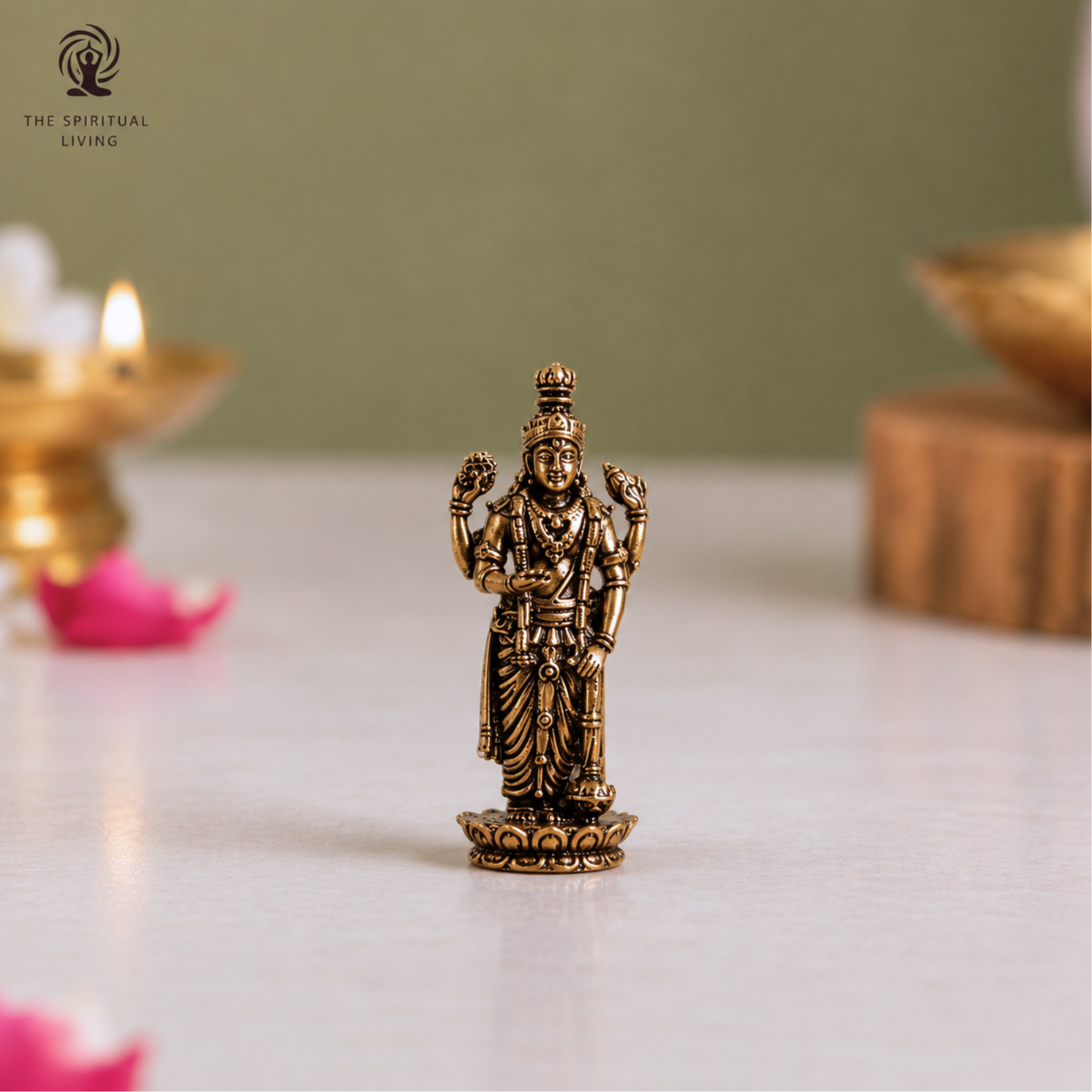 Miniature Brass Vishnu Ji | 1.5 Inch | Statue | Figures | Narayana | Hari Murti |
