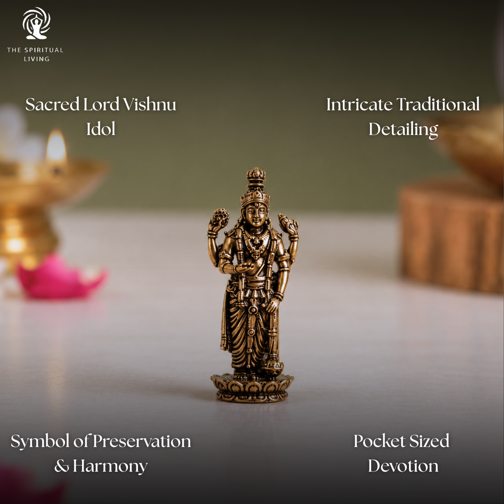 Miniature Brass Vishnu Ji | 1.5 Inch | Statue | Figures | Narayana | Hari Murti |