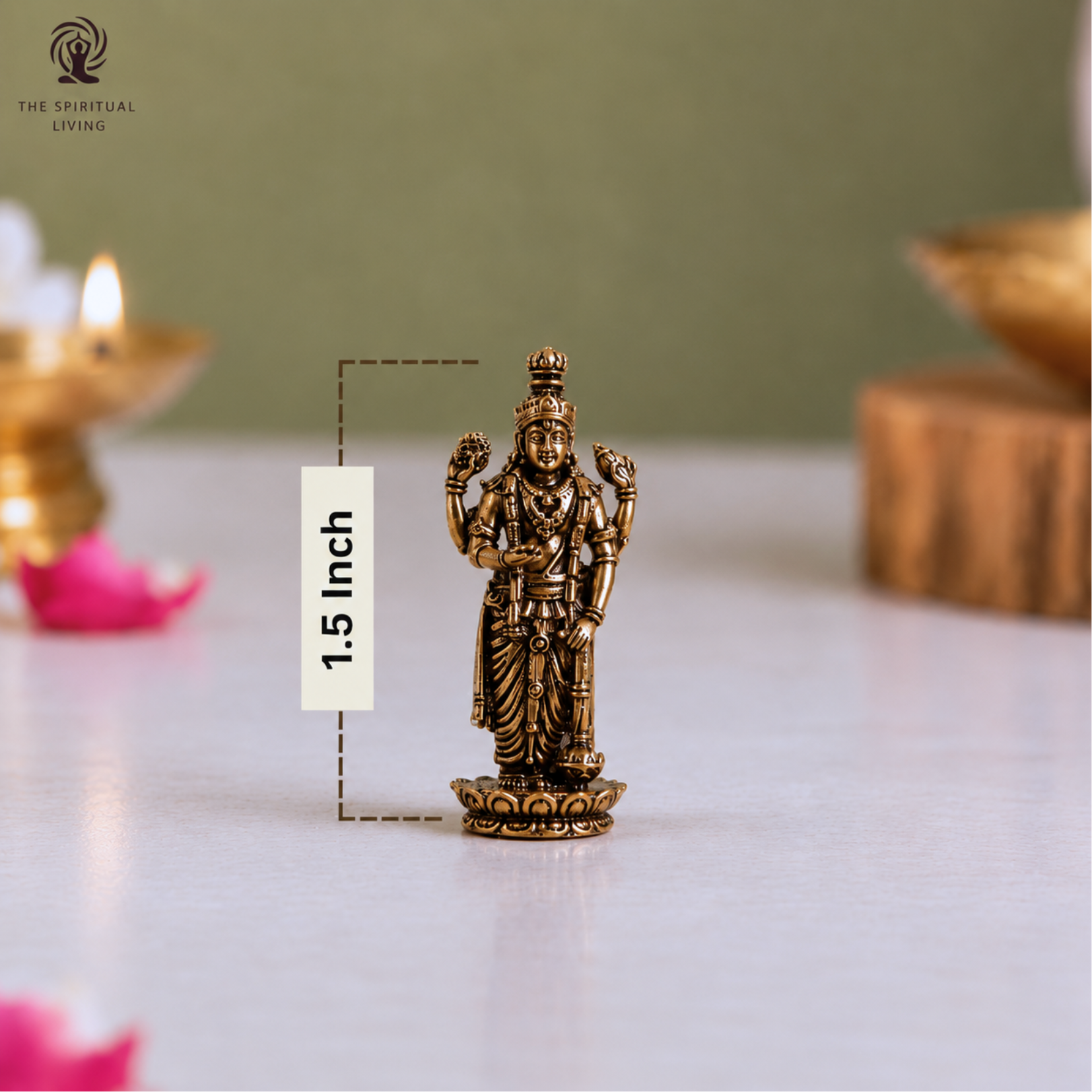 Miniature Brass Vishnu Ji | 1.5 Inch | Statue | Figures | Narayana | Hari Murti |