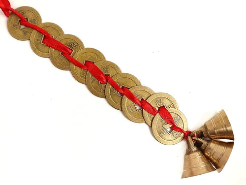 3 Bells & 9 Chinese Coins Wall Hanging