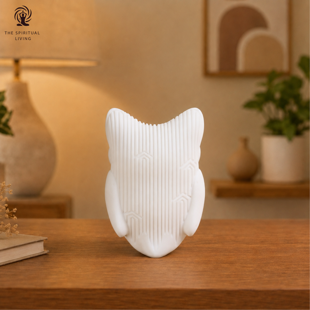 White Owl Statue for Good Luck - 3.5 Inch