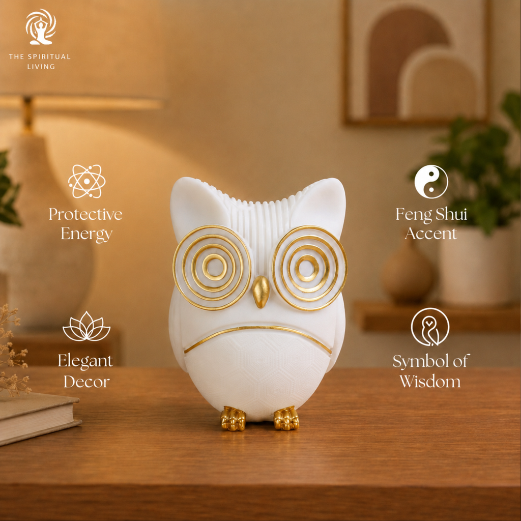 White Owl Statue for Good Luck - 3.5 Inch