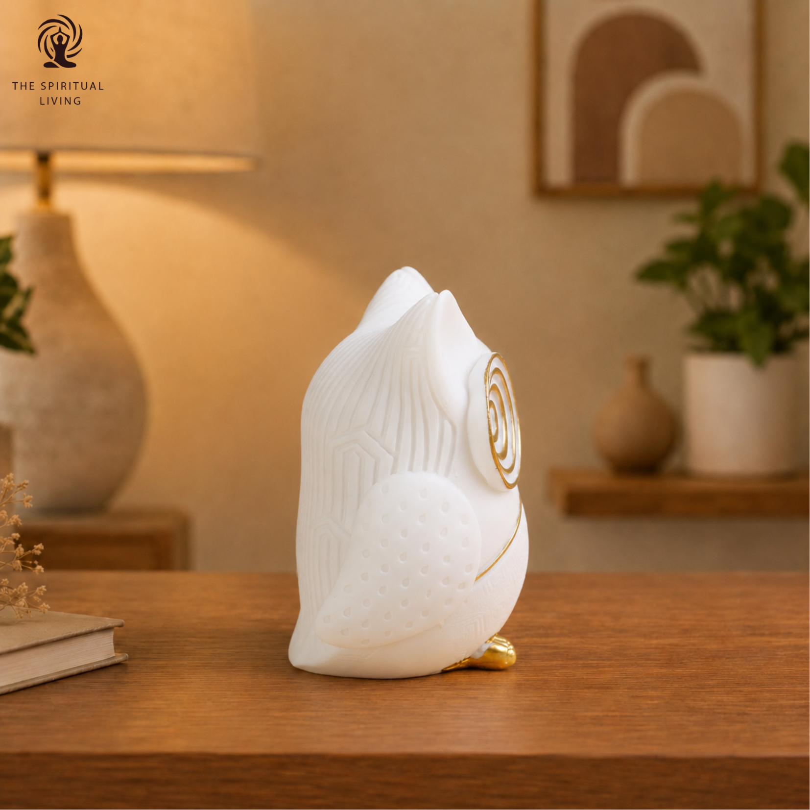 White Owl Statue for Good Luck - 3.5 Inch