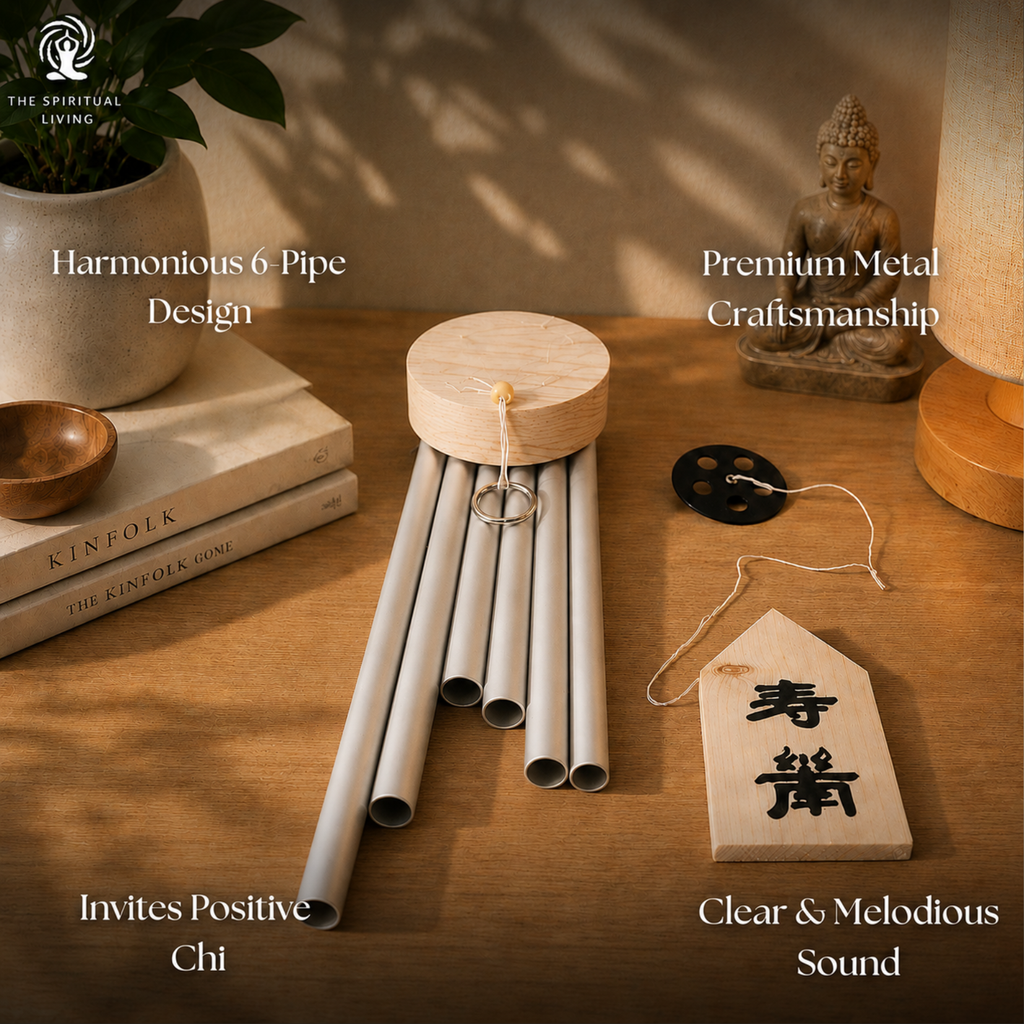 Metal Feng Shui Windchime with 6 Pipe Rods