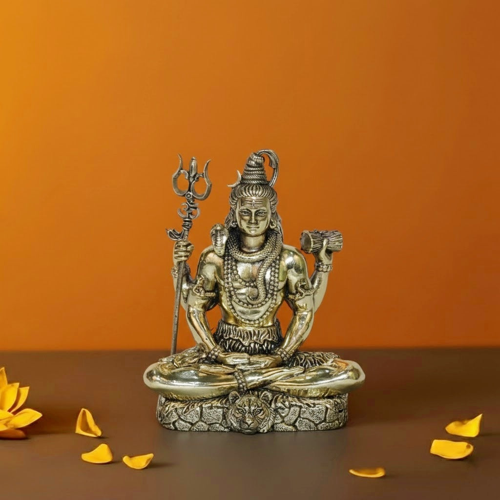 Brass Meditating Lord Shiva Idols - 2 Inch