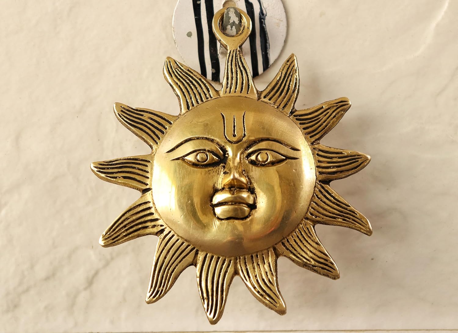 Brass Sun God Wall Hanging - 5 Inch